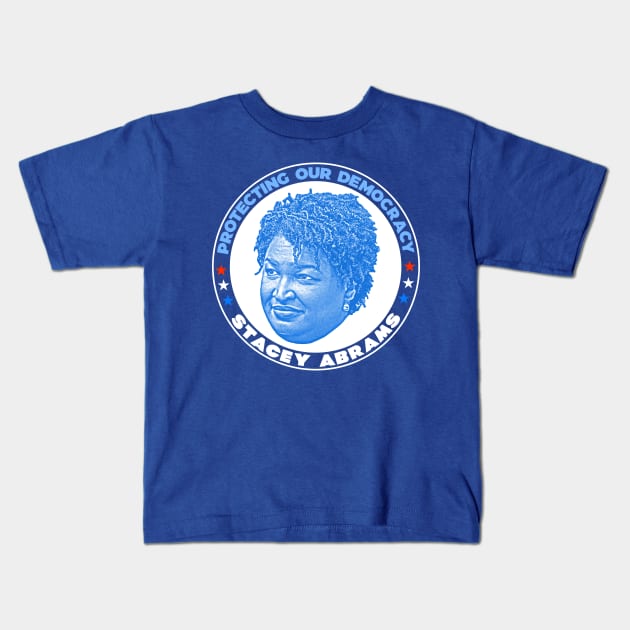 Stacey Abrams :: Protecting Our Democracy Kids T-Shirt by darklordpug